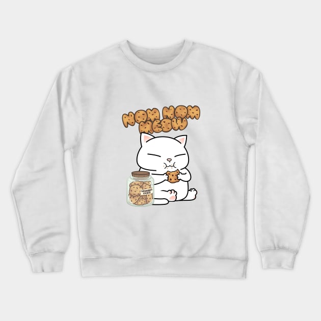 Chubby Cat Grandma Cookie Crewneck Sweatshirt by Takeda_Art